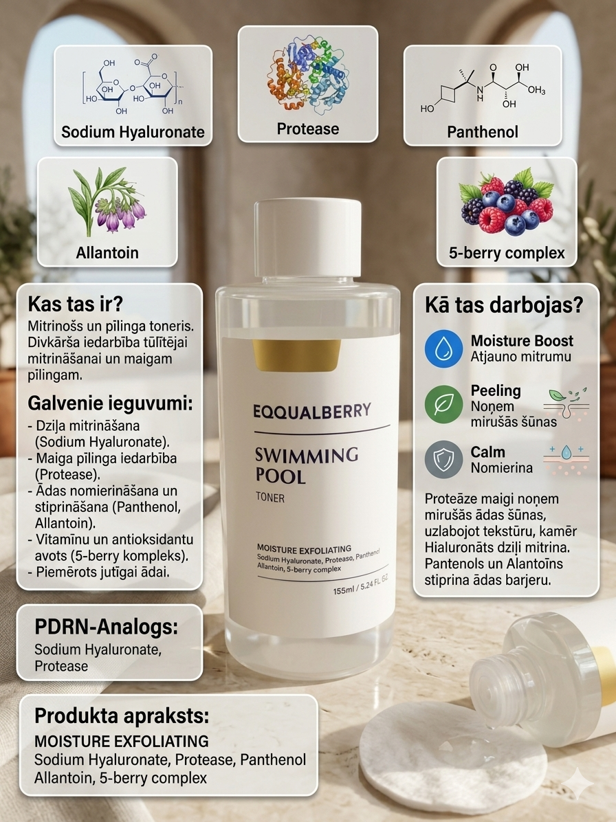 Eqqualberry –Swimming Pool Daily facial toner – 155 ml