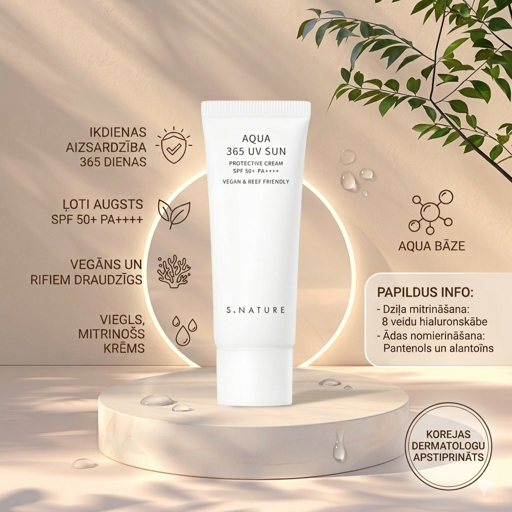 S.NATURE – Aqua 365 UV SUN aizsargkrēms SPF50+ PA++++ – 40 ml