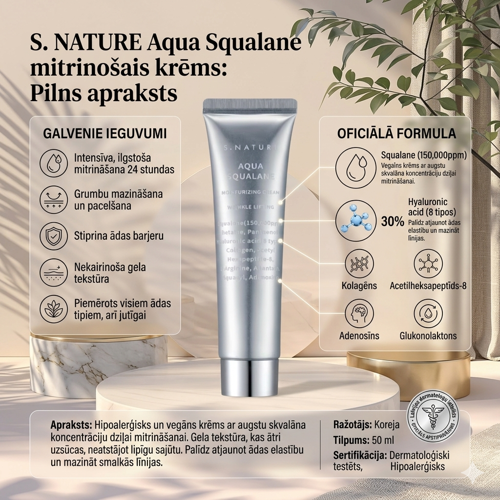 S.NATURE – Aqua Squalane mitrinošais krēms