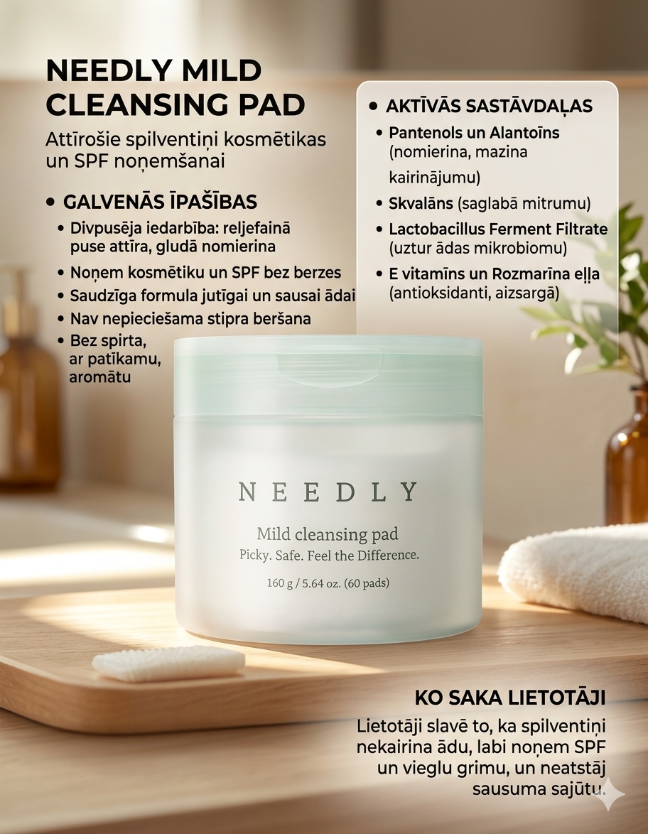 NEEDLY – Mild Cleansing pad, Makeup remover– 60 gab