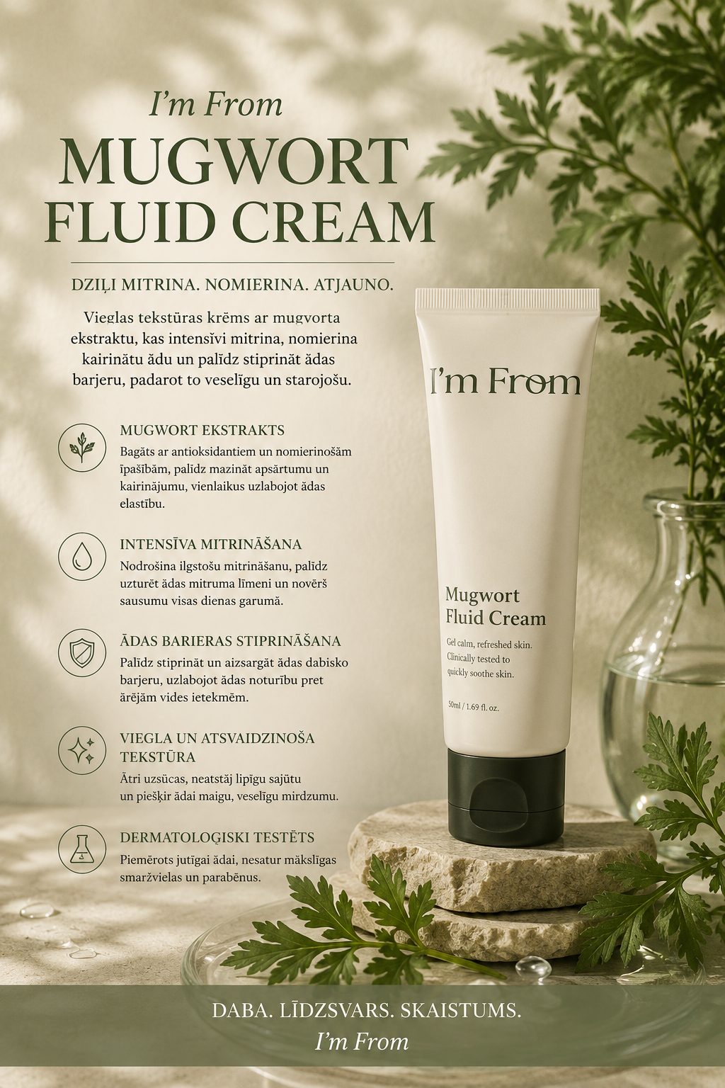 I'm From – Mugwort Fluid Cream – 50 ml