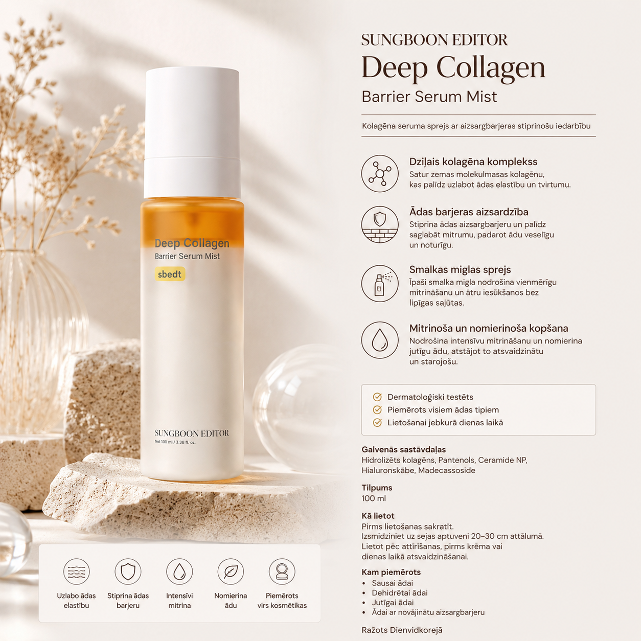 Sungboon Editor – Deep Collagen Barrier Serum Mist – 100 ml