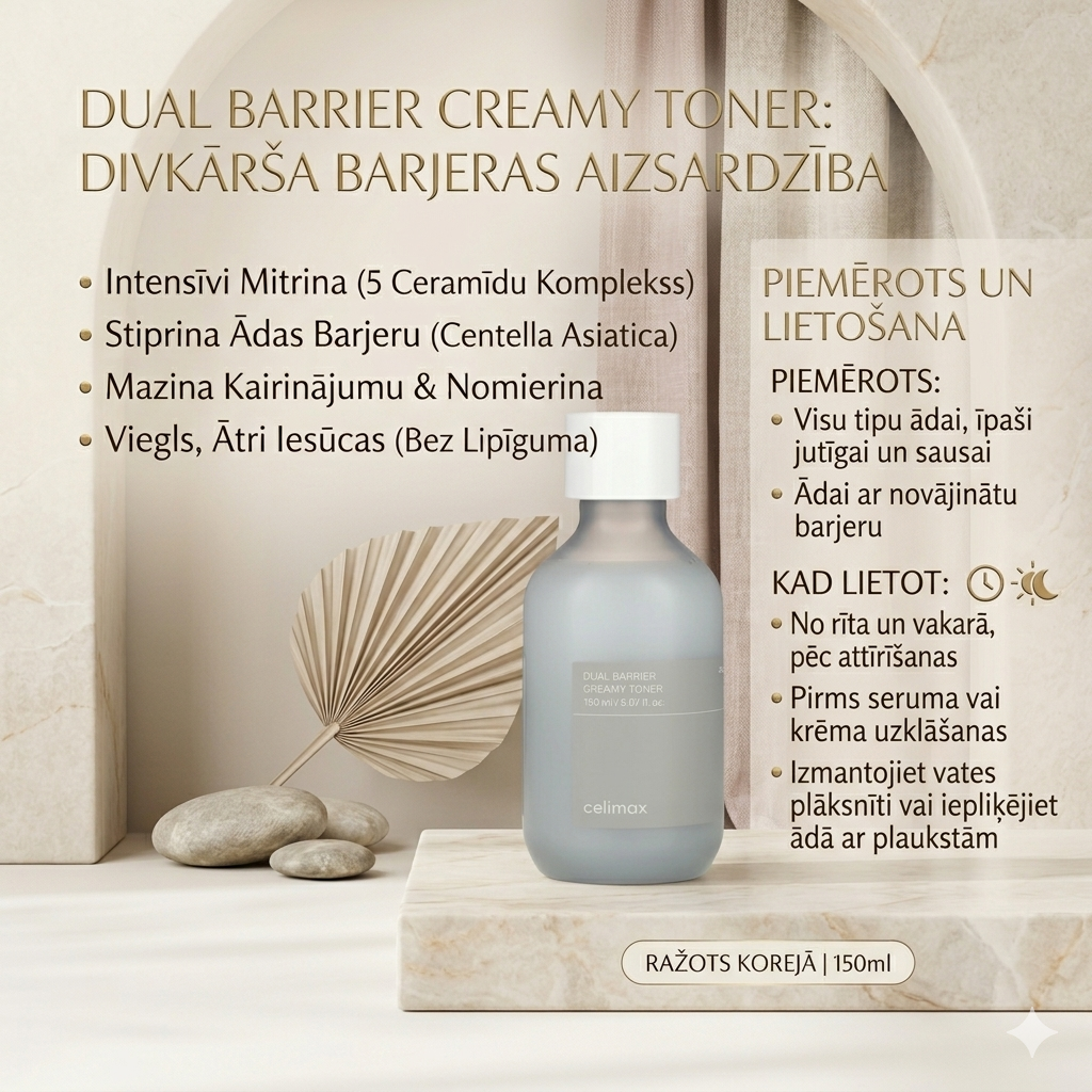 Celimax – divkāršās barjeras krēmveida toneris – 150 ml